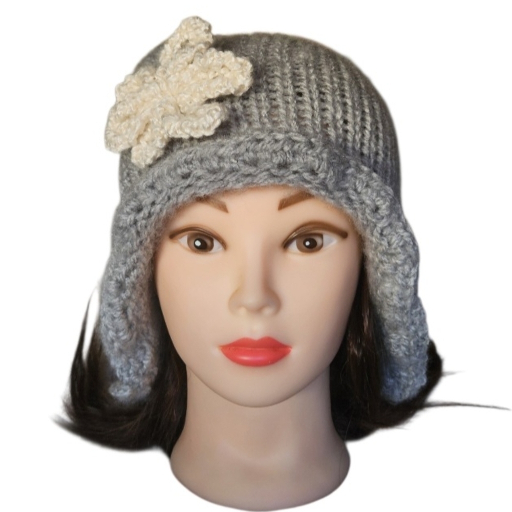 3-in-1 Handmade Crochet Beanie Pom Pom Slouchy Cuffed Wabi-Sabi Upcycled hat